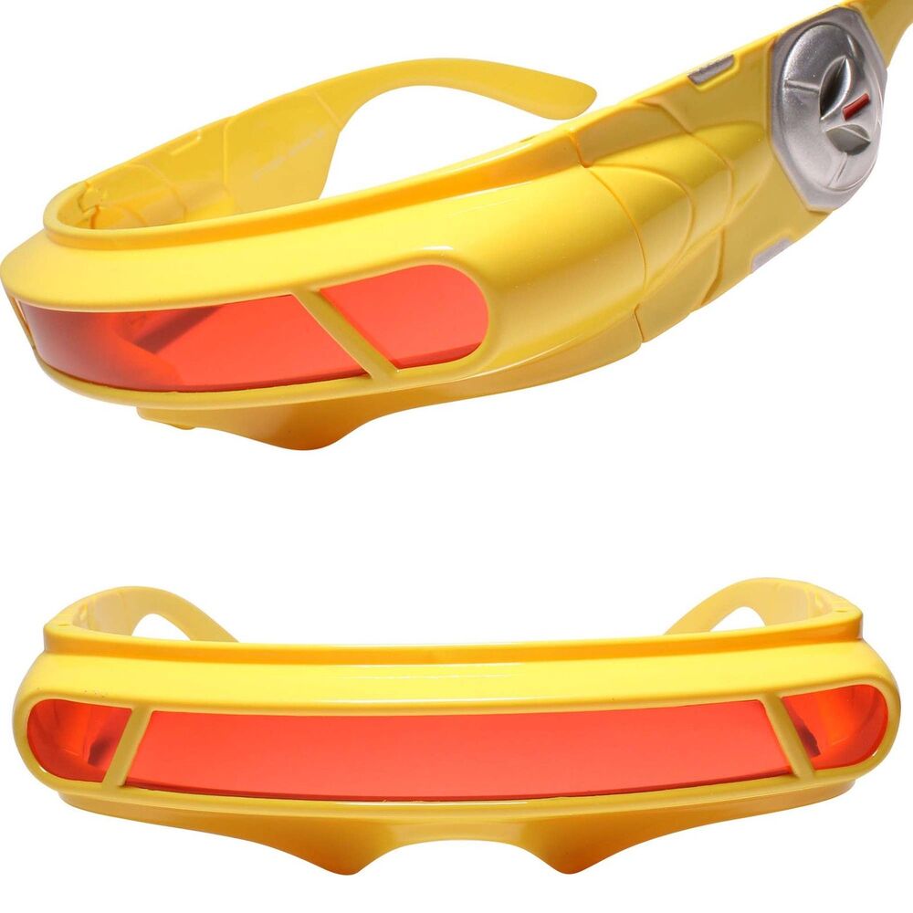 Yellow W/ Red Lens Costume Cosplay X-Men Cyclops Wrap Visor Sun Glasses